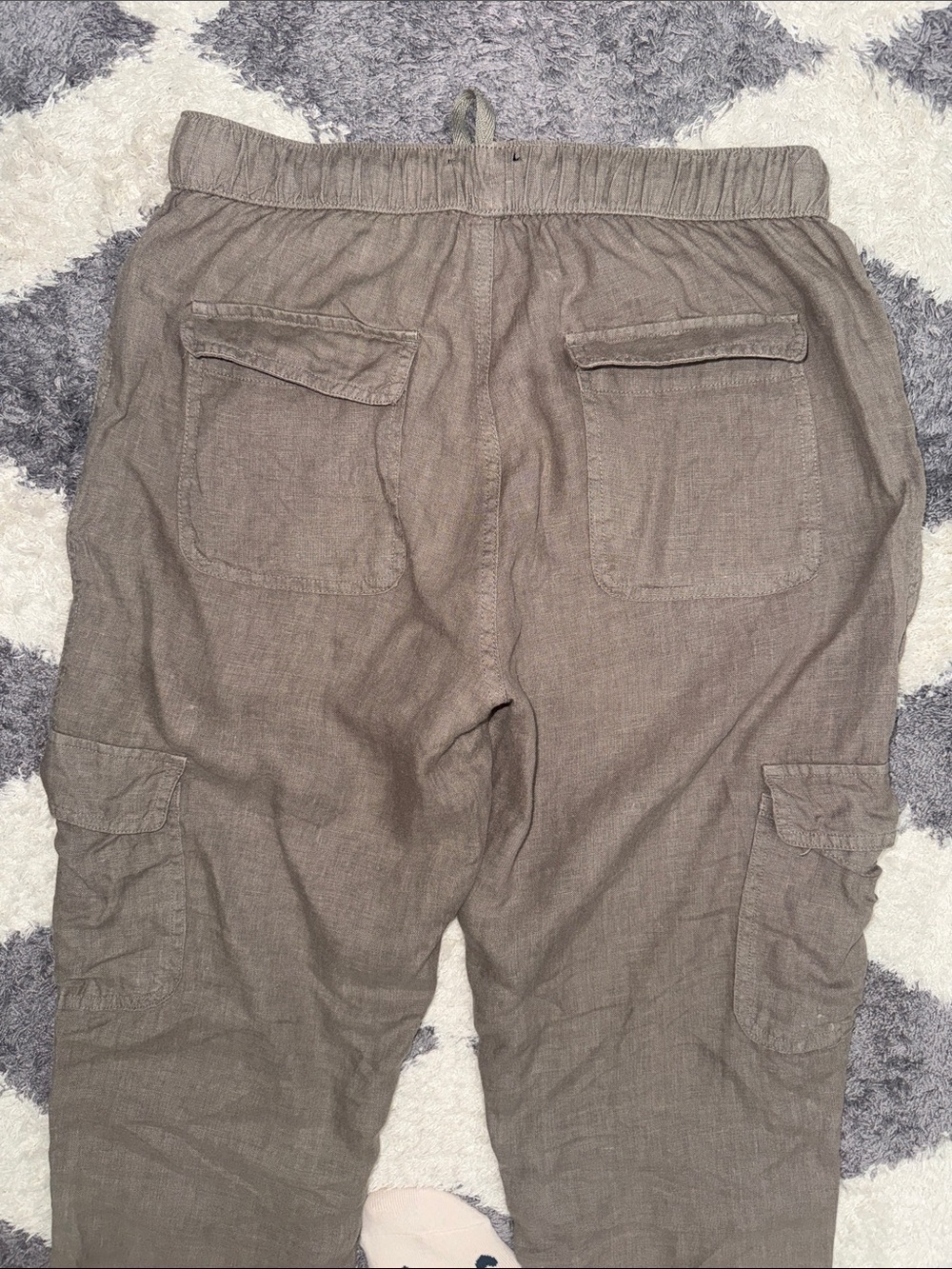 Nicole Miller 100% linen cargo joggers size small - Picture 5 of 10